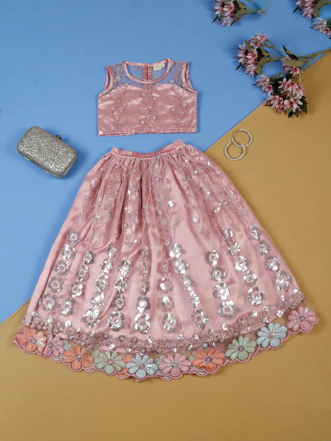 Embroidered work Lehenga Choli - Peach