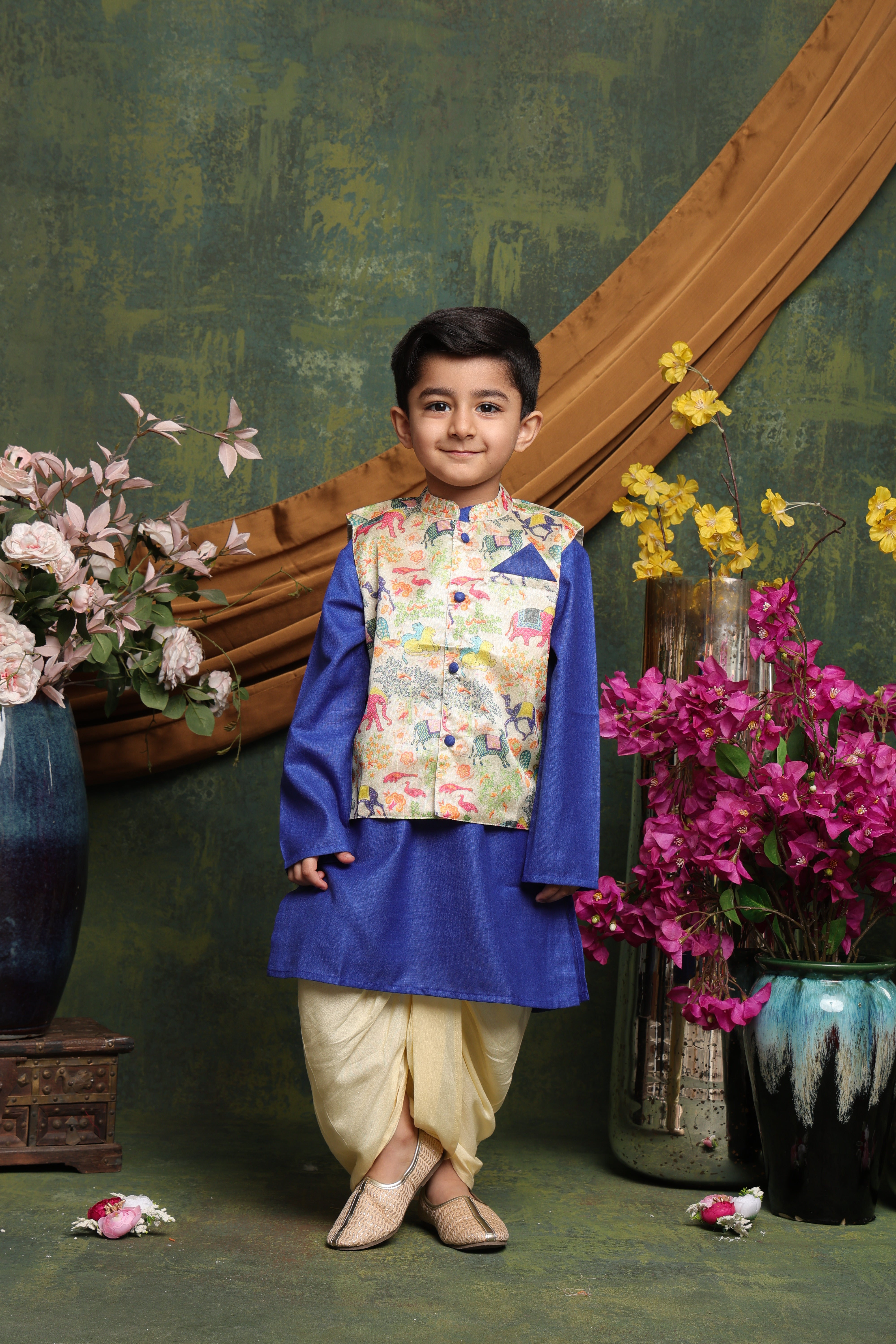 Boys Regular Kurta And Dhoti With Jacket