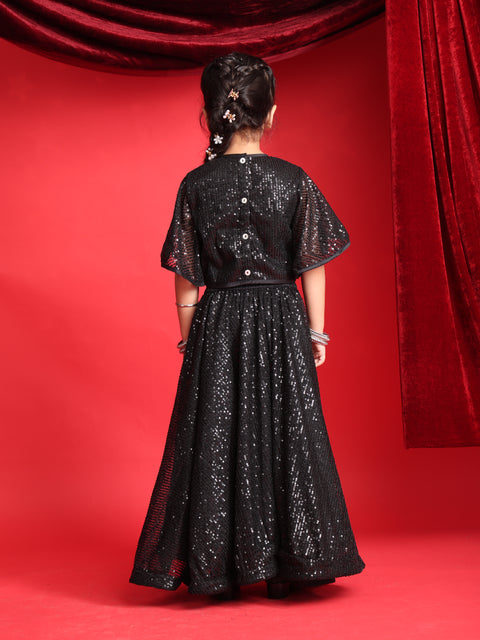 Girls Black Sequin Lehenga Choli – Stylish Party & Festive Wear Outfit