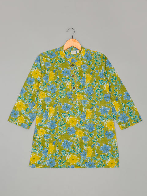 Boys Floral Printed Kurta with Dhoti