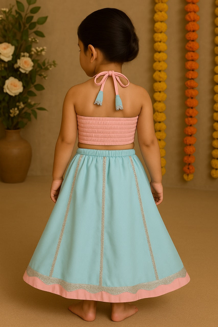 Embroidered & Mirror Wok Choli & Lehenga