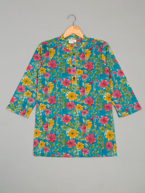 Boys Floral Printed Kurta with Dhoti