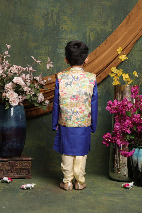Boys Regular Kurta And Dhoti With Jacket