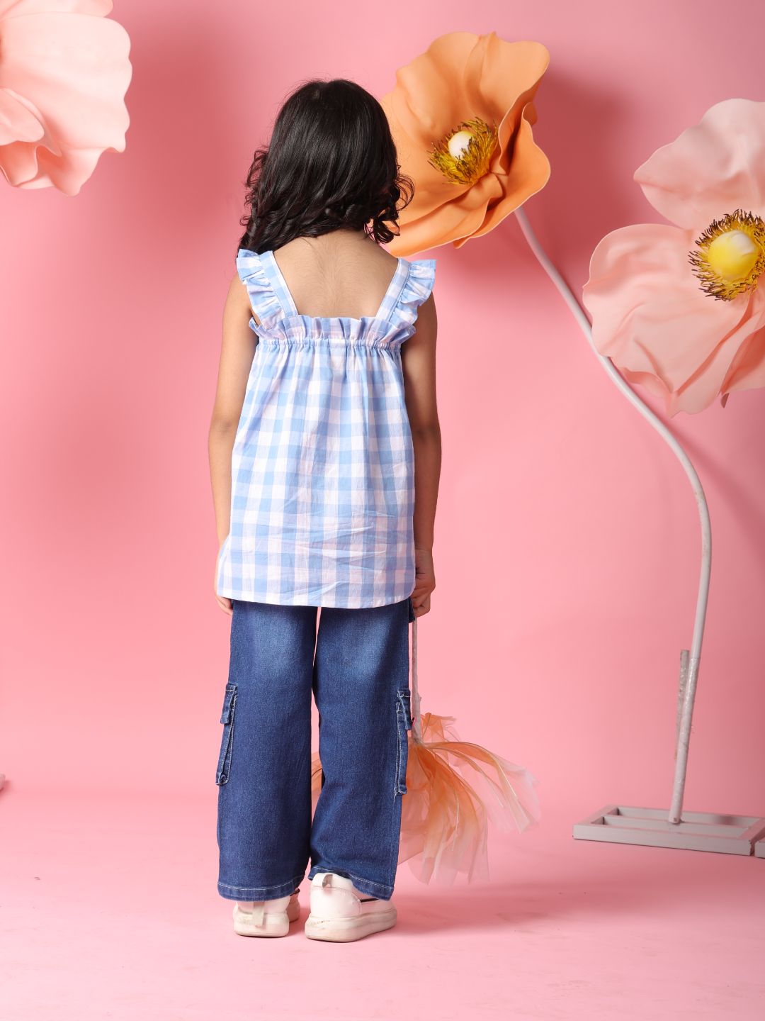 Checked Top - Blue & White