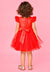 Saka Designs Red Girl's Above Knee Dress