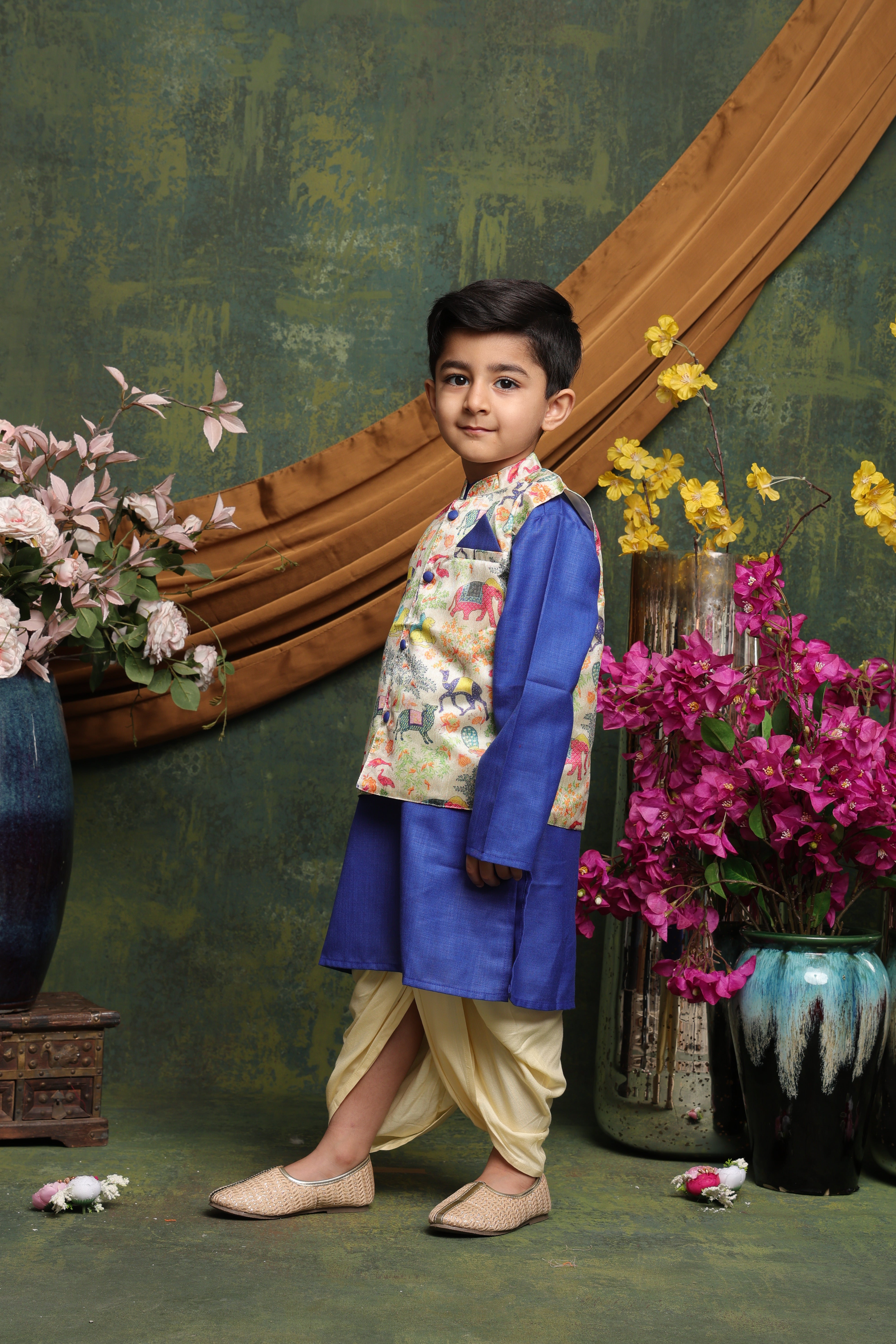 Boys Regular Kurta And Dhoti With Jacket
