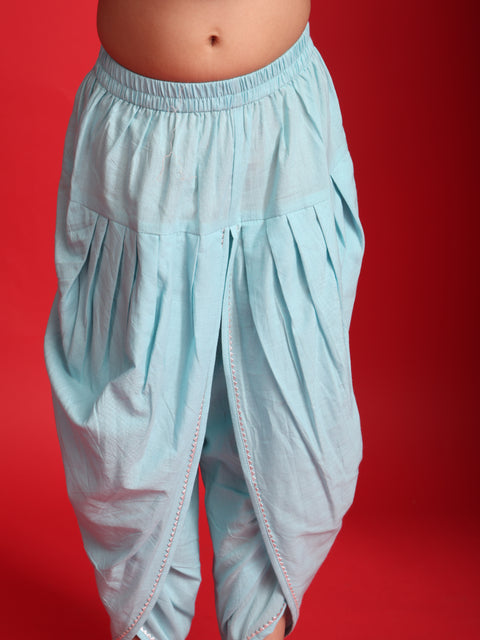 Pink jhabla & Blue Dhoti Set for Girls