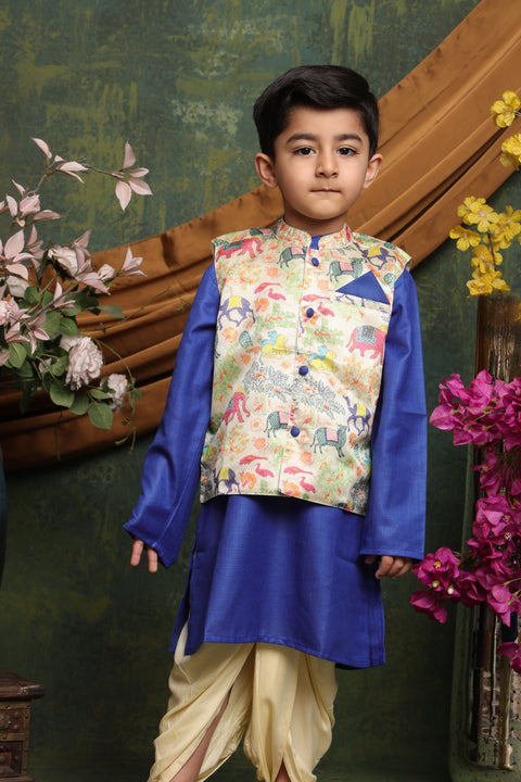 Boys Regular Kurta And Dhoti With Jacket
