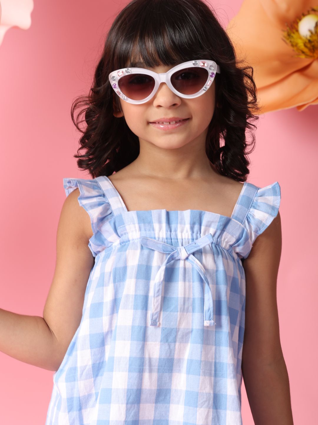 Checked Top - Blue & White