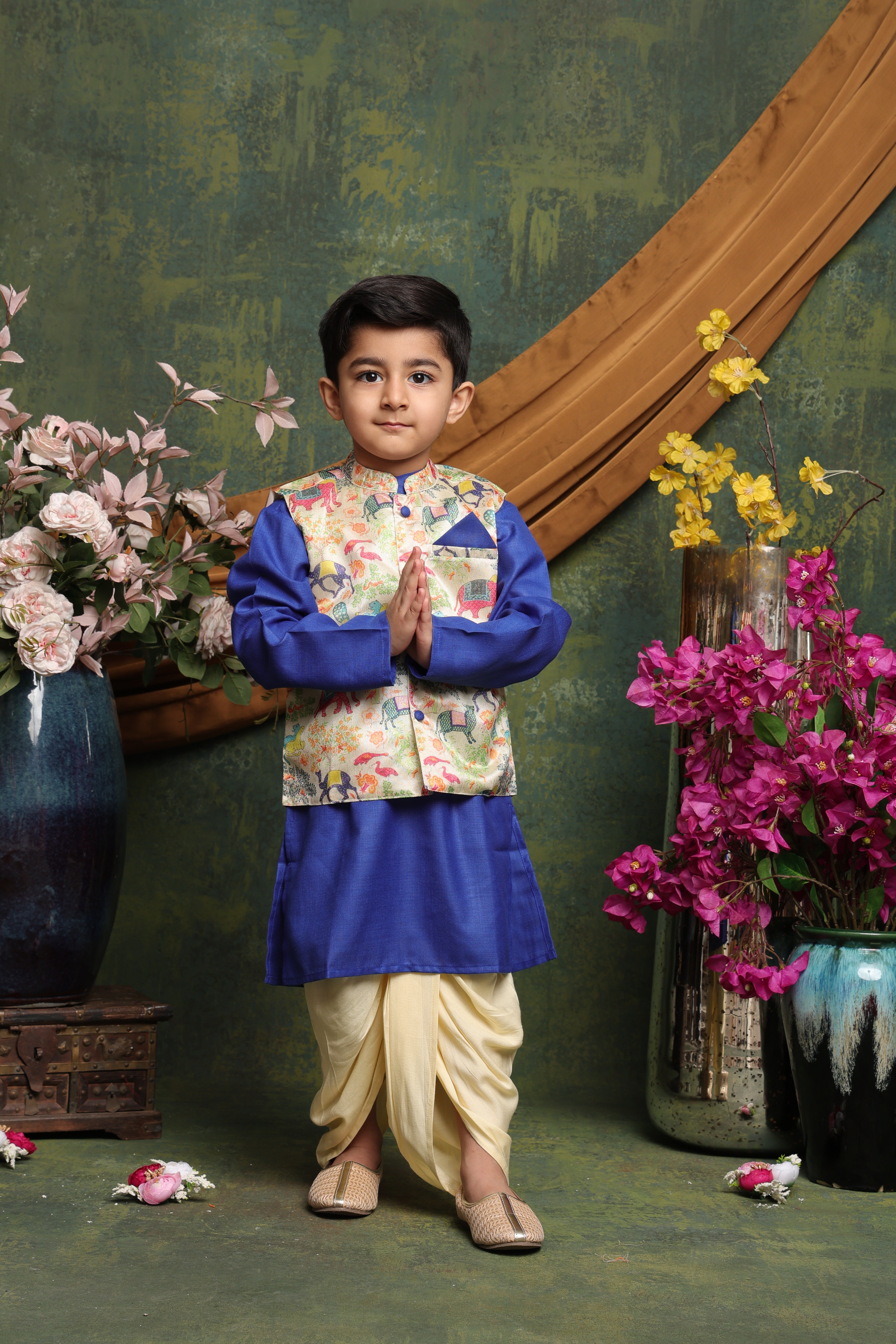 Boys Regular Kurta And Dhoti With Jacket