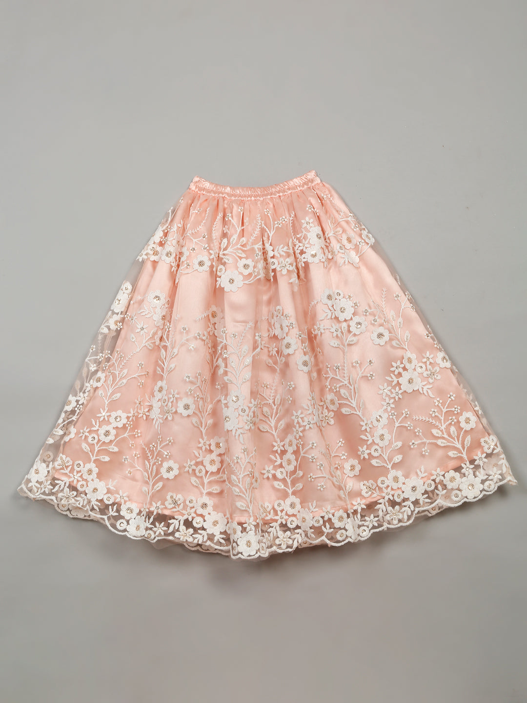 Embroidered Work Peach Lehenga Choli