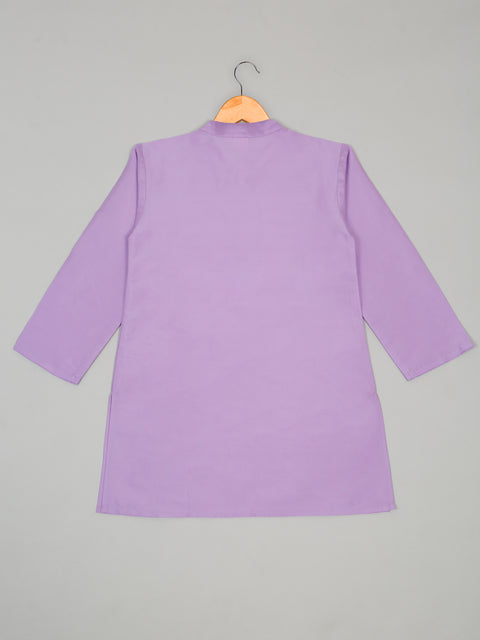 Saka Designs Full Sleeves Kurta Pajama With Embroidered Nehru Jacket – Lavender