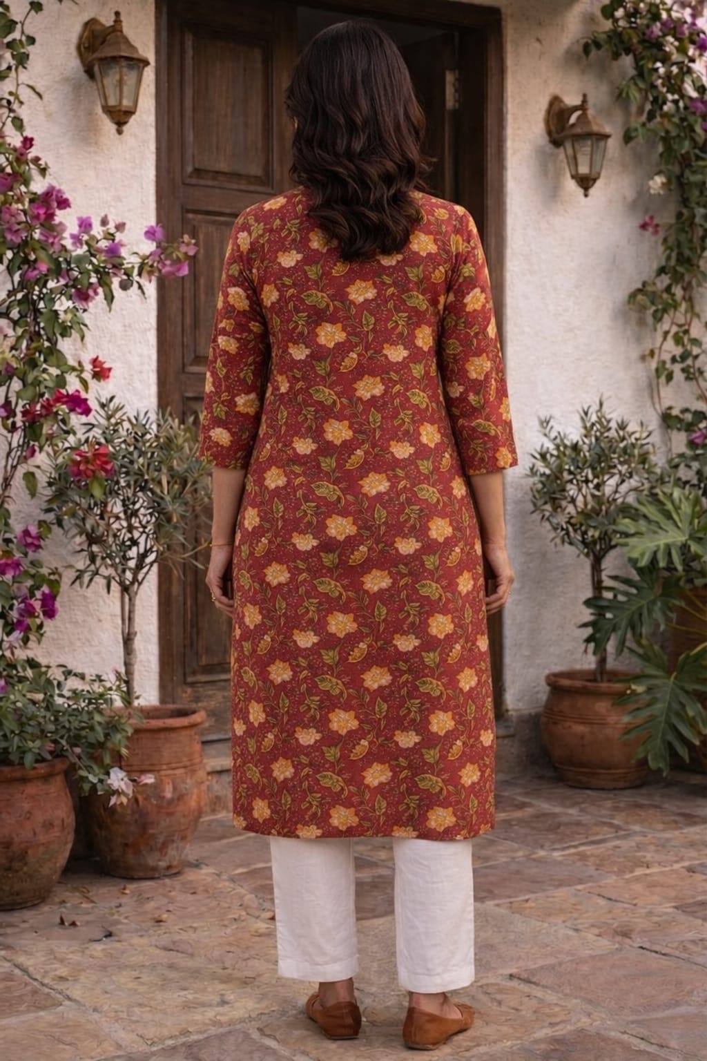 Women 100% Cotton 3/4th sleeves Printed Kurti (Kurti-69)