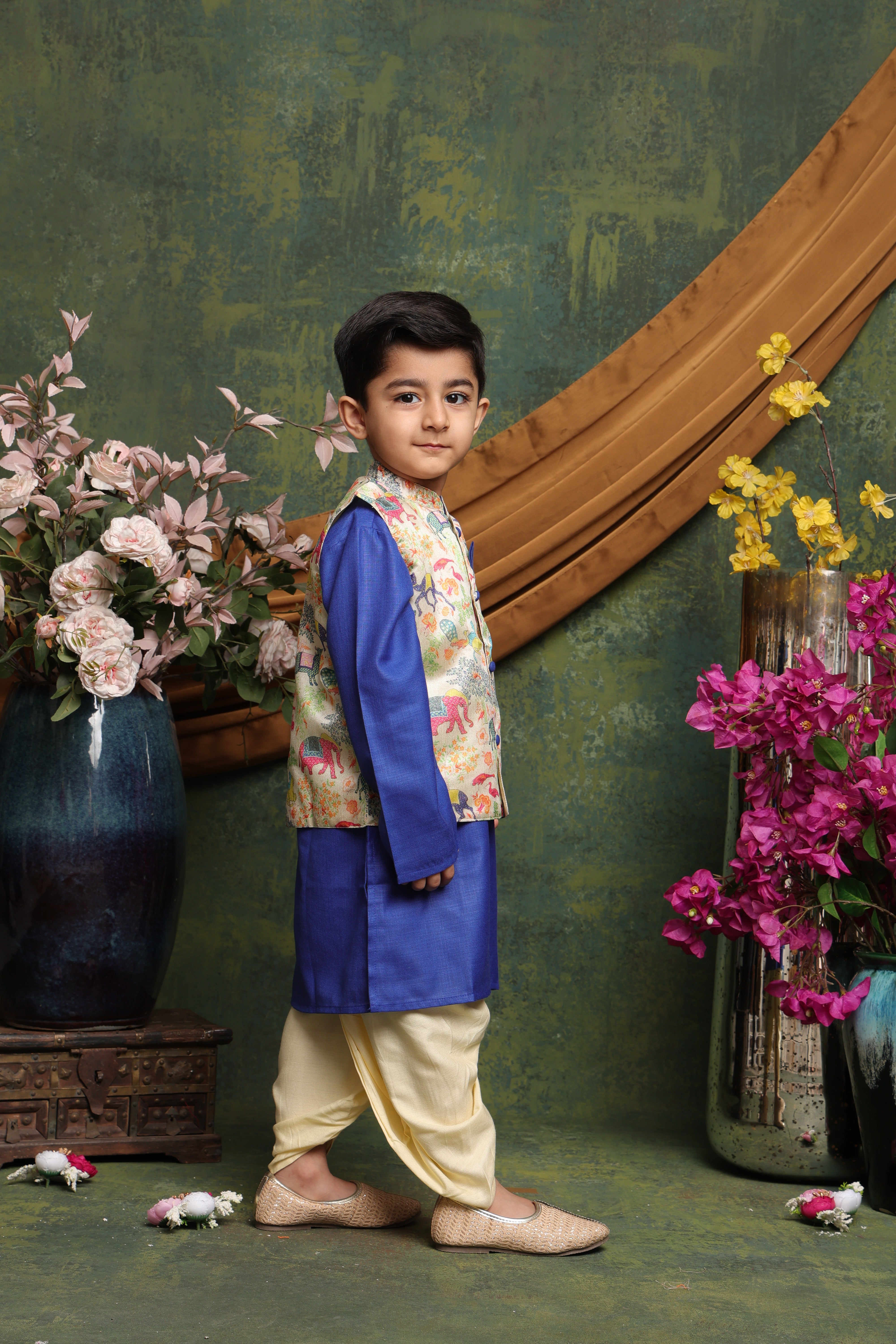 Boys Regular Kurta And Dhoti With Jacket