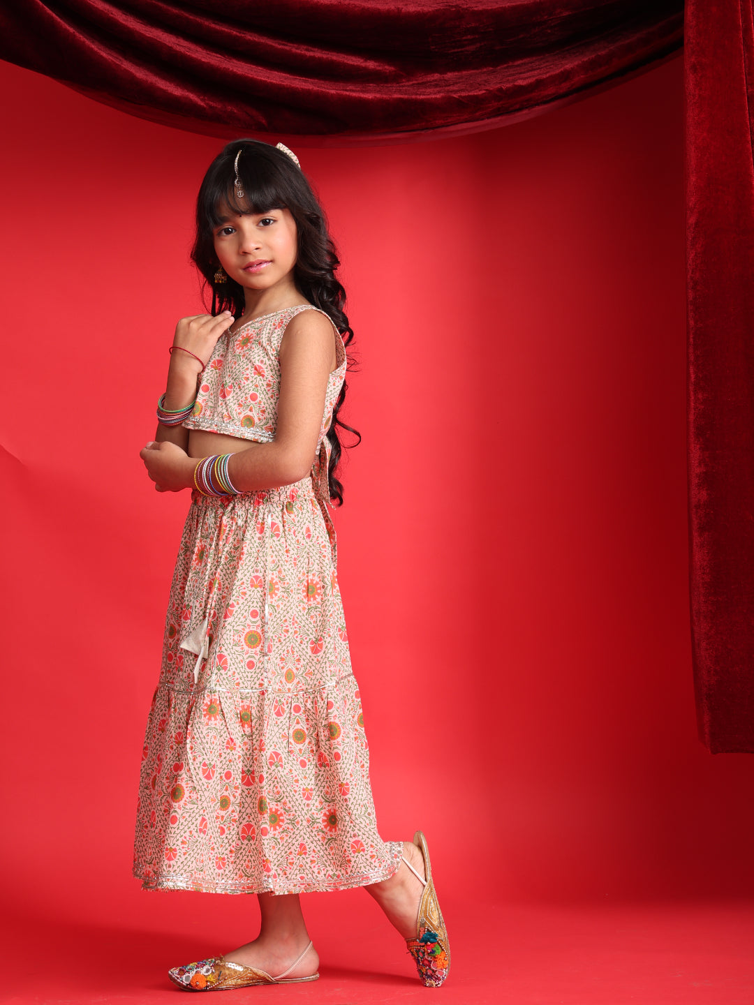 Girls Printed Cotton Lightweight Ethnic Wear for Festivals & Casual Functions