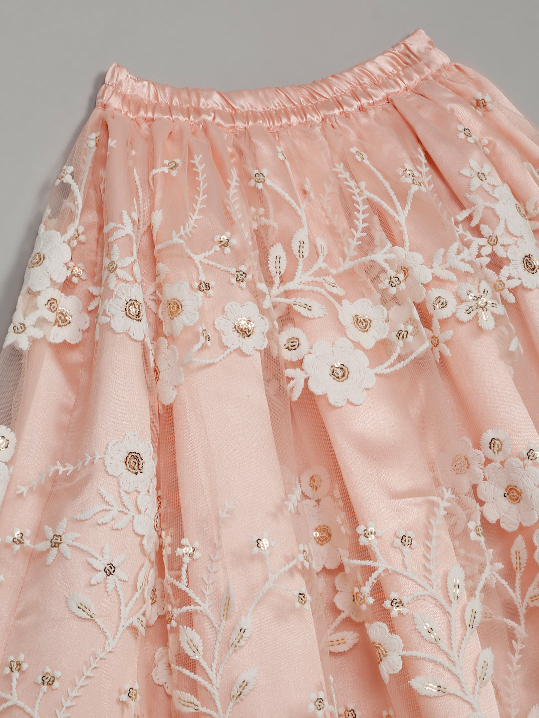 Embroidered Work Peach Lehenga Choli