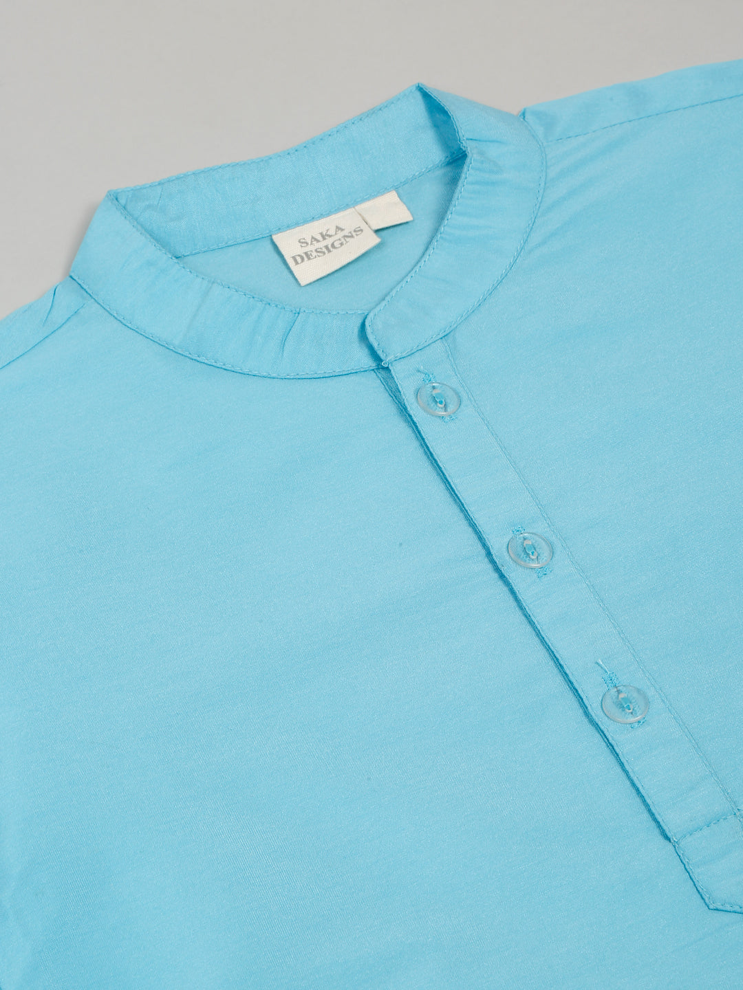 Kurta Pajama With Embroidered Nehru Jacket – Sky Blue