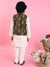 Saka Designs Boys Cotton Kurta & Pyjama With Bottle Green Jacket
