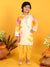 Saka Designs Boys Tie & Dye Kurta With Yellow Dhoti