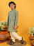 Saka Designs Grey Full Emberoidered Kurta with Pyjamas for Boys