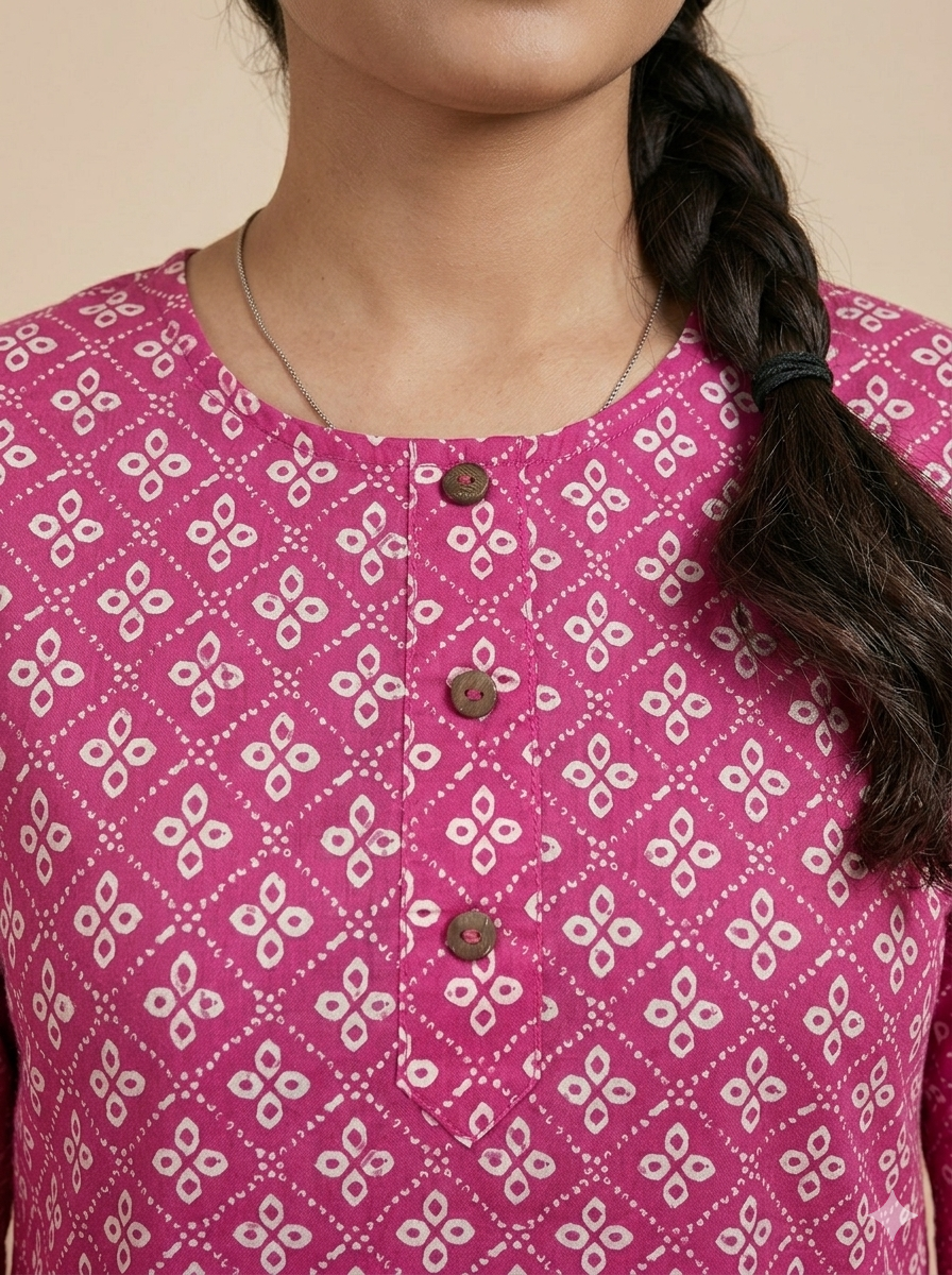 Women Printed 3/4th sleeves 100% cotton Kurti