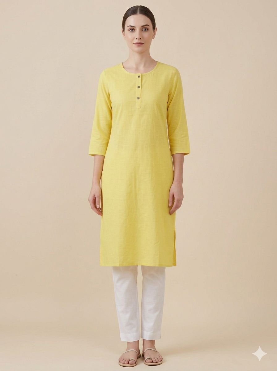 Women 3/4th sleeves 100% cotton Kurti (Kurti-50)