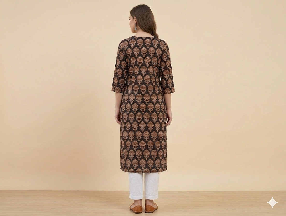 Women 3/4th sleeves 100% cotton Kurti (Kurti-52)