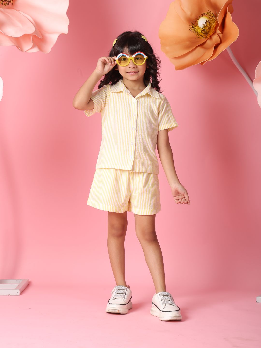 Striped Shirt & Shorts Set