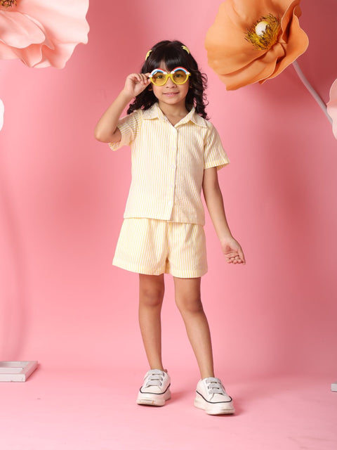 Striped Shirt & Shorts Set