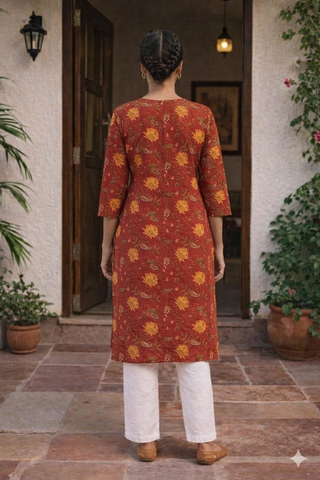 Women 100% Cotton 3/4th sleeves Printed Kurti (Kurti-62)