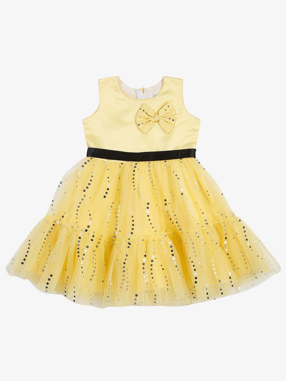 Saka Designs Yellow Girl's Above Knee Dress
