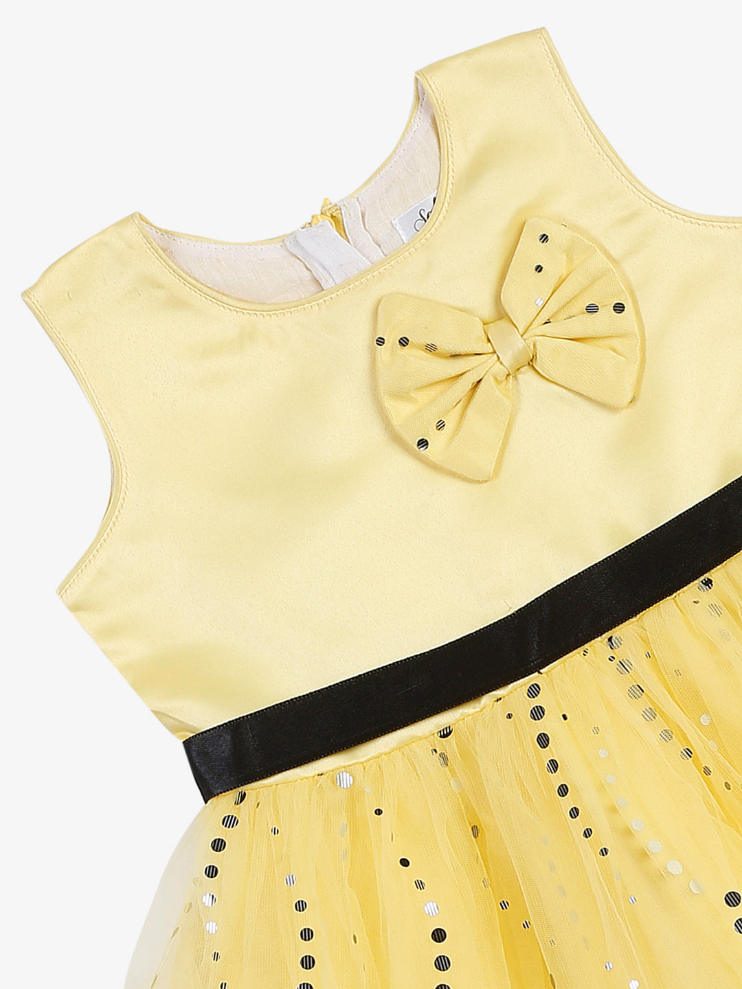 Saka Designs Yellow Girl's Above Knee Dress