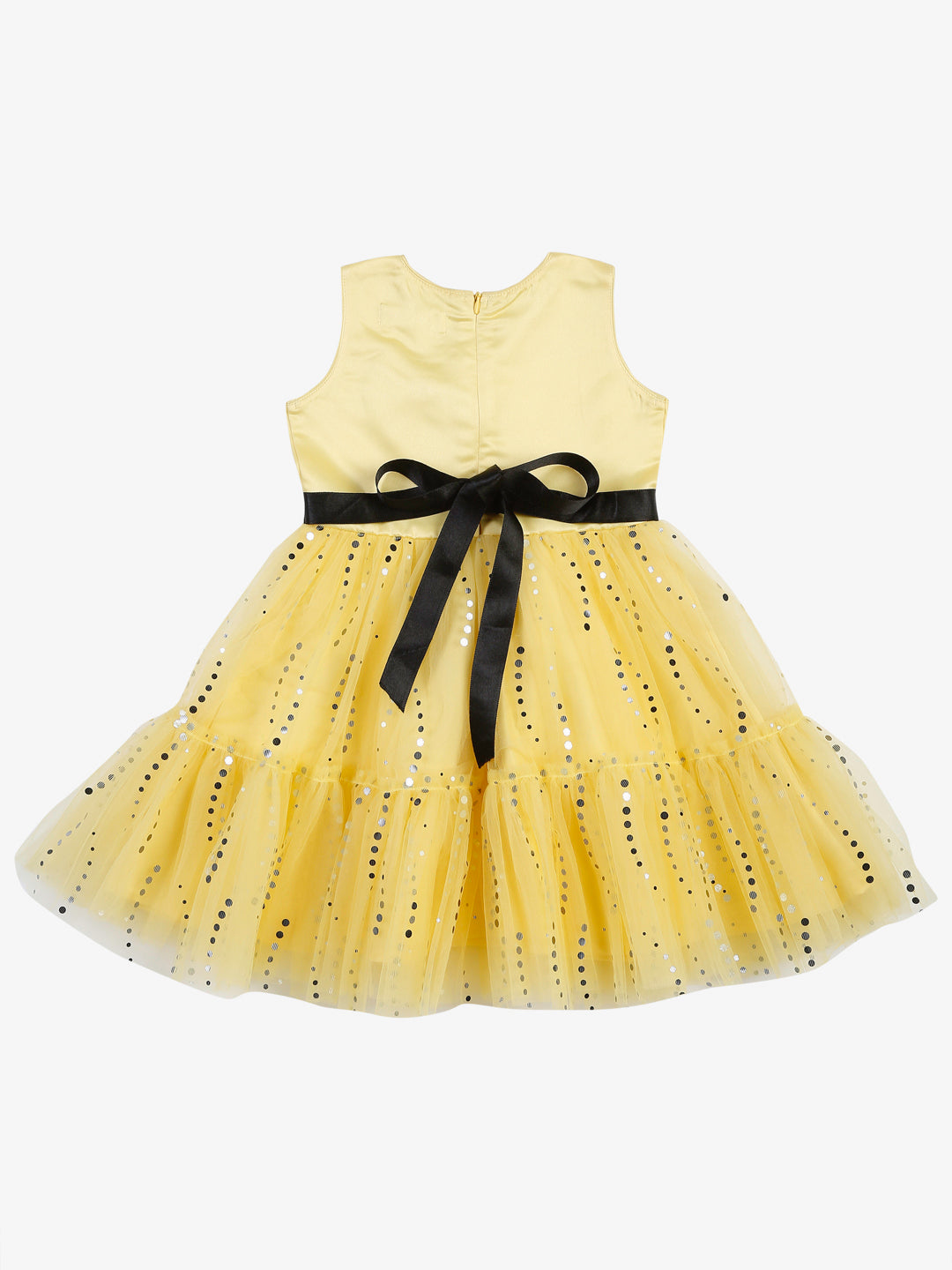Saka Designs Yellow Girl's Above Knee Dress