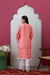 SAKA DESIGNS Peach Mandira Neck Poly Chanderi Kurta Set 