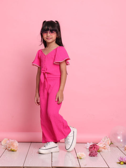 saka-designs-girls-magenta-co-ord-set-flared-sleeve-top-wide-leg-pants-summer-casual-outfit
