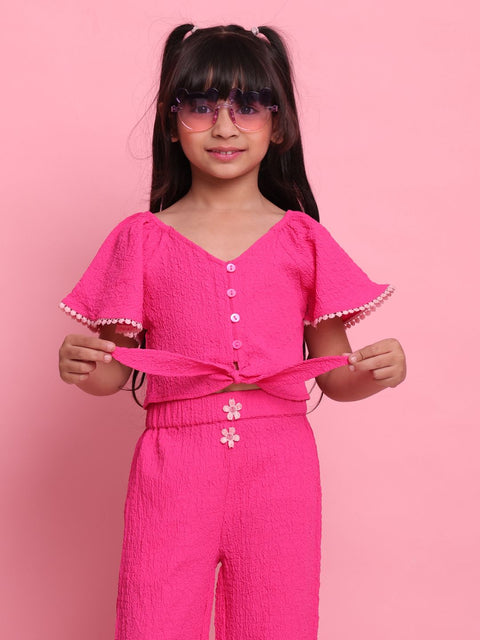 saka-designs-girls-magenta-co-ord-set-flared-sleeve-top-wide-leg-pants-summer-casual-outfit