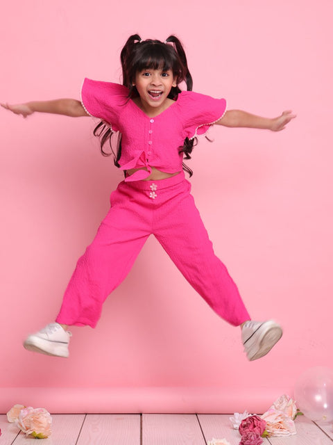 saka-designs-girls-magenta-co-ord-set-flared-sleeve-top-wide-leg-pants-summer-casual-outfit