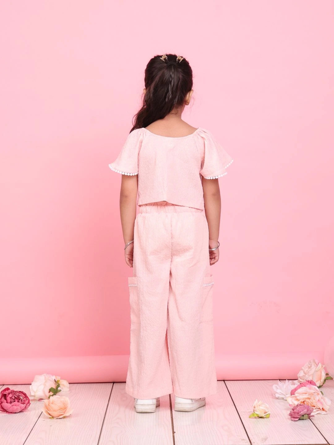 chic-light-peach-girls-co-ord-set-with-front-knot-top-relaxed-trousers-summer-wear-by-saka-designs