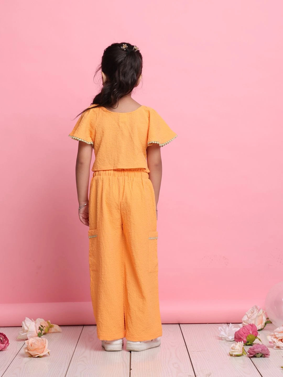 stylish-orange-girls-co-ord-set-with-front-knot-top-relaxed-pants-summer-outfit-by-saka-designs