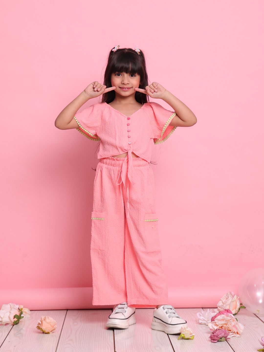 girls-peach-co-ord-set-with-front-knot-top-relaxed-trousers-comfy-summer-outfit