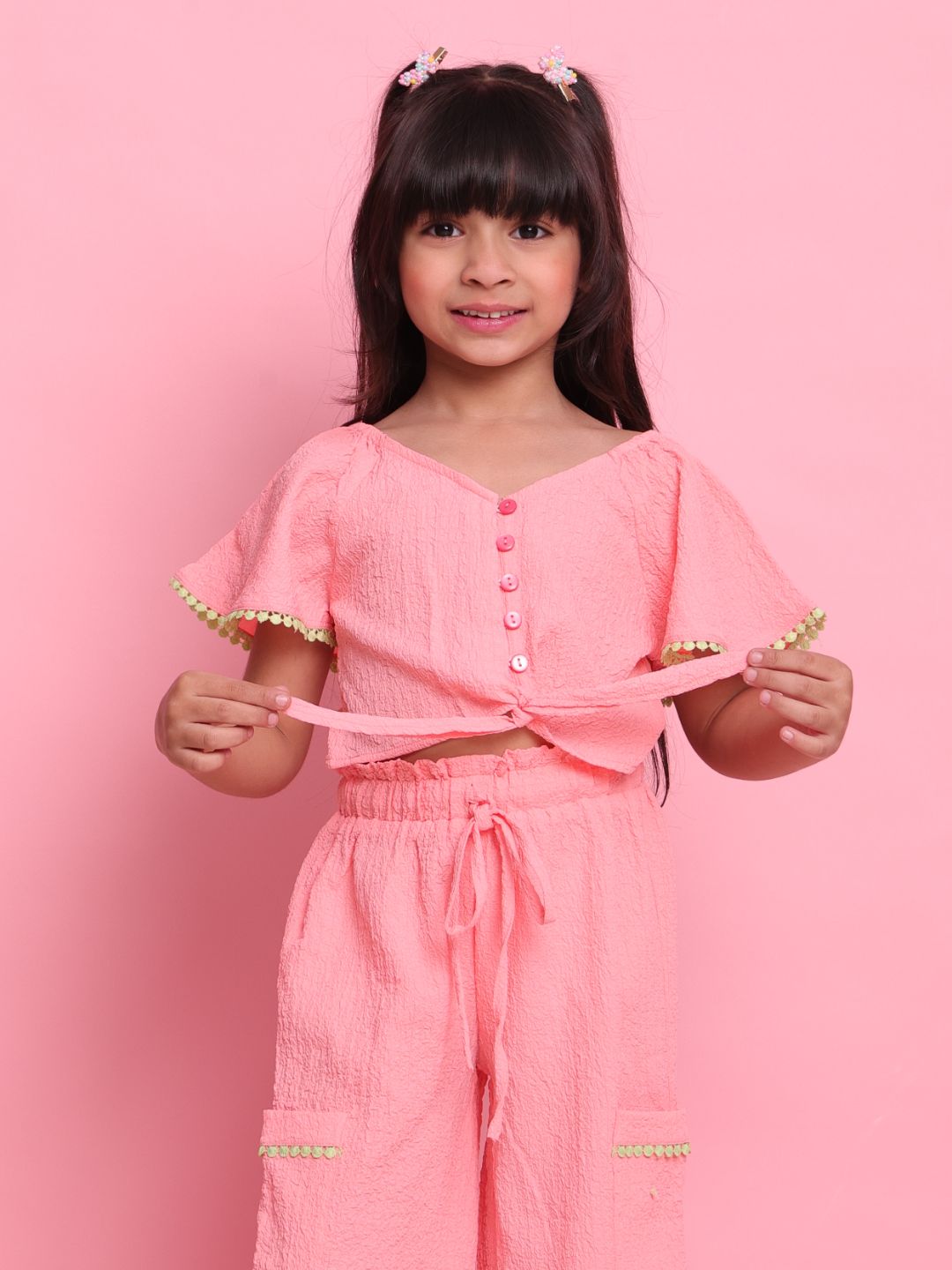 girls-peach-co-ord-set-with-front-knot-top-relaxed-trousers-comfy-summer-outfit