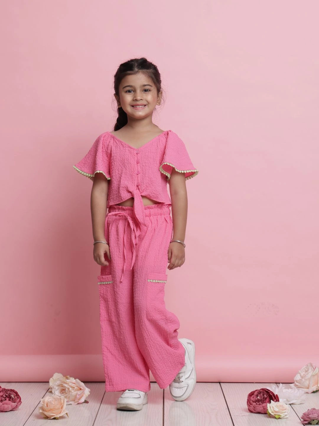 girls-pink-co-ord-set-buttoned