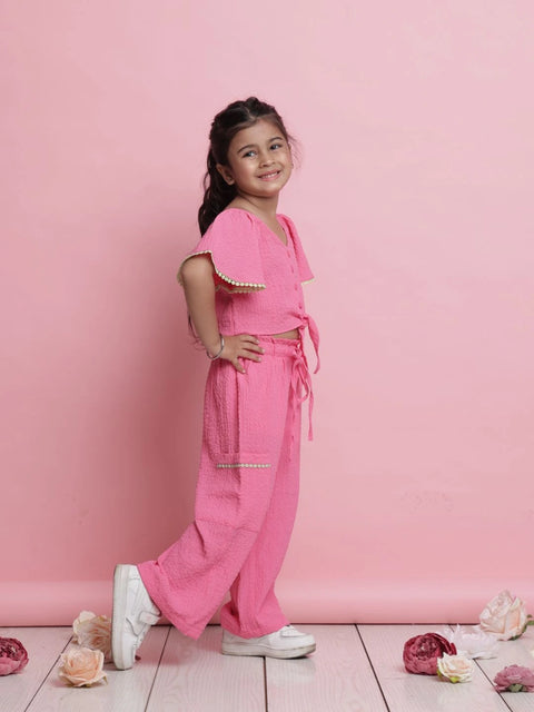 girls-pink-co-ord-set-buttoned