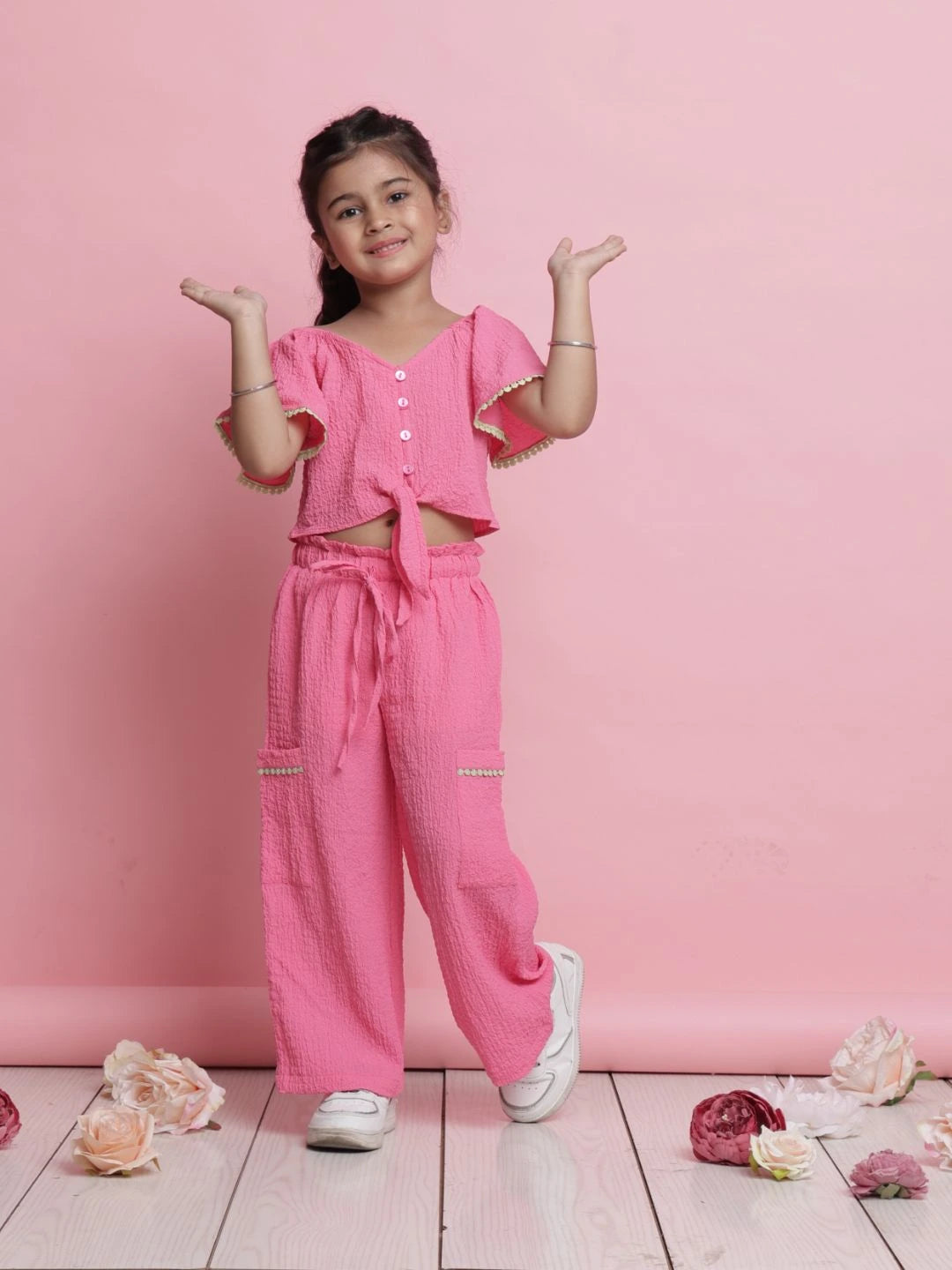 girls-pink-co-ord-set-buttoned