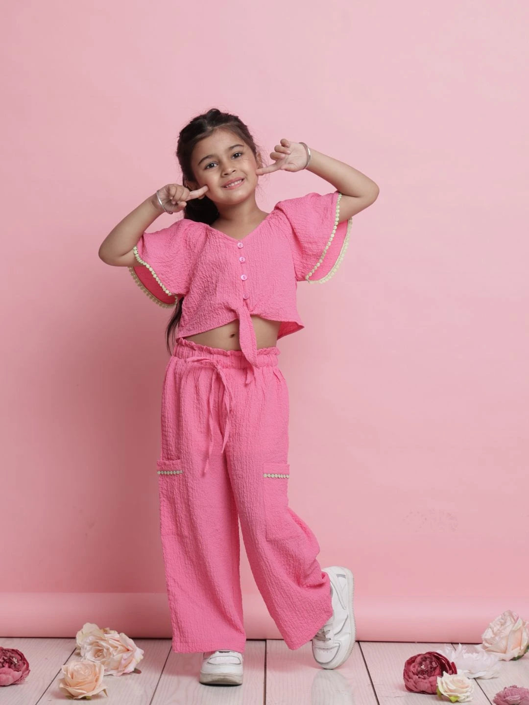 girls-pink-co-ord-set-buttoned