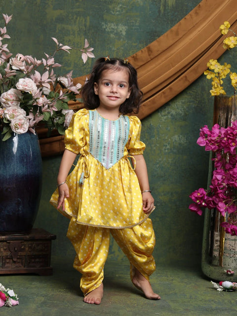 girls-yellow-printed-angrakha-kurta-with-dhoti-pants-ethnic-festive-set-by-saka-designs