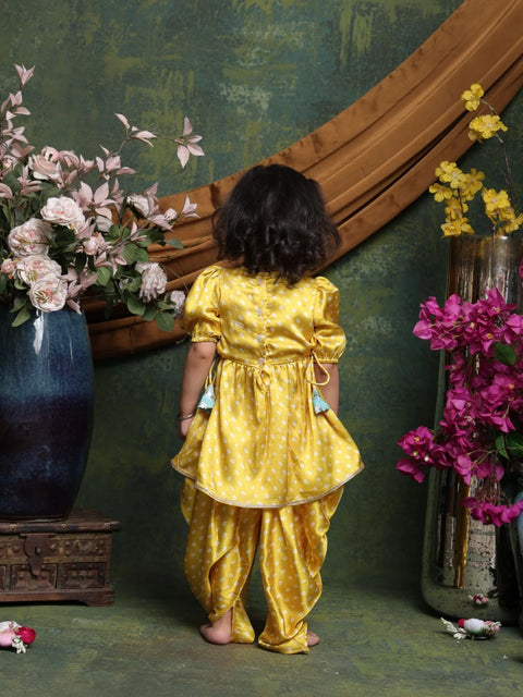 girls-yellow-printed-angrakha-kurta-with-dhoti-pants-ethnic-festive-set-by-saka-designs