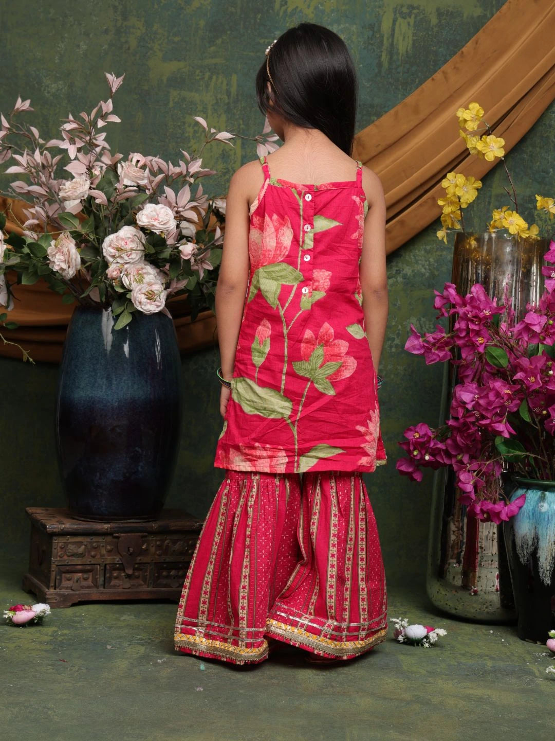 girls-red-floral-kurti-with-printed-sharara-ethnic-cotton-festive-wear-saka-designs