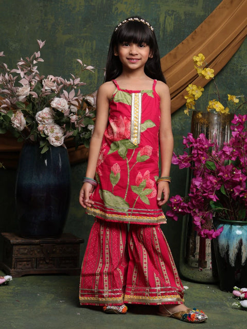 girls-red-floral-kurti-with-printed-sharara-ethnic-cotton-festive-wear-saka-designs