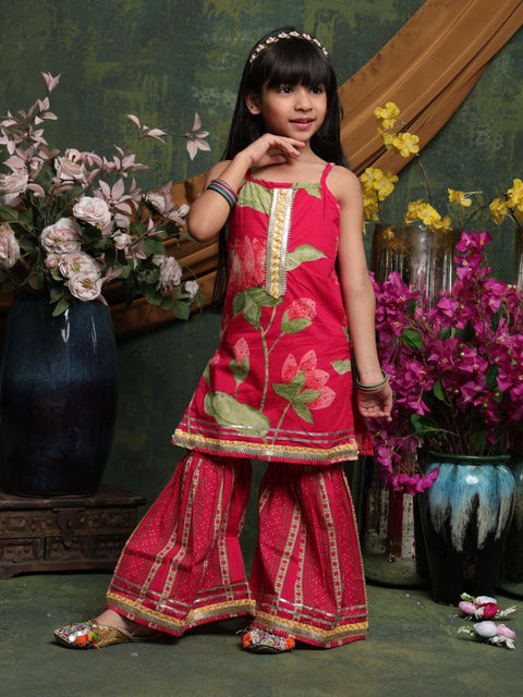 girls-red-floral-kurti-with-printed-sharara-ethnic-cotton-festive-wear-saka-designs